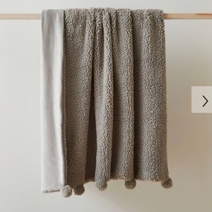 West Elm Sherpa Pom Pom Throw